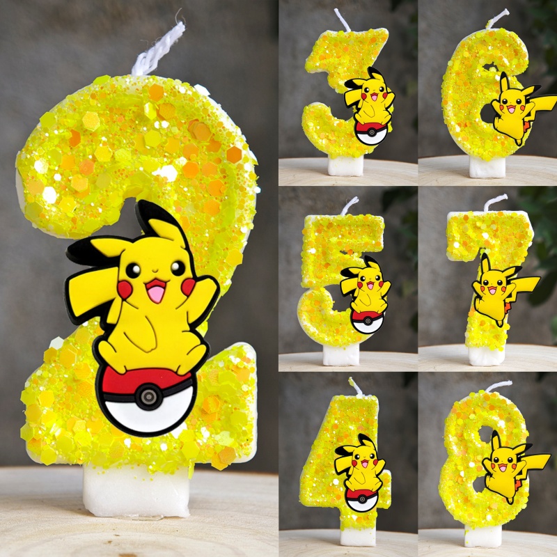 Zebra Candle Supplies - Pokemon Pikachu Kaars Cartoon 0-9 Nummer