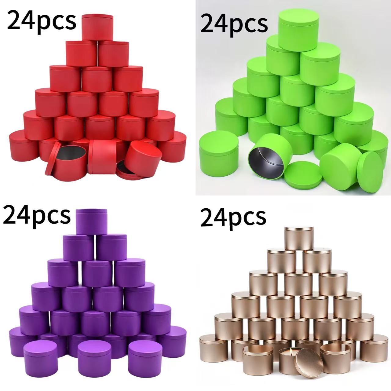 Metal Tin Lid 4Oz - 24-pack 8oz/4oz in 4 kleuren metalen