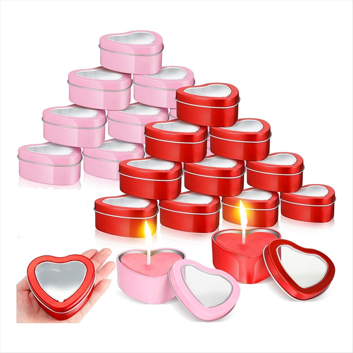 A56K 24 stuks 4oz hartvormige  - Metal Tin Lid 4Oz recensie en prijs